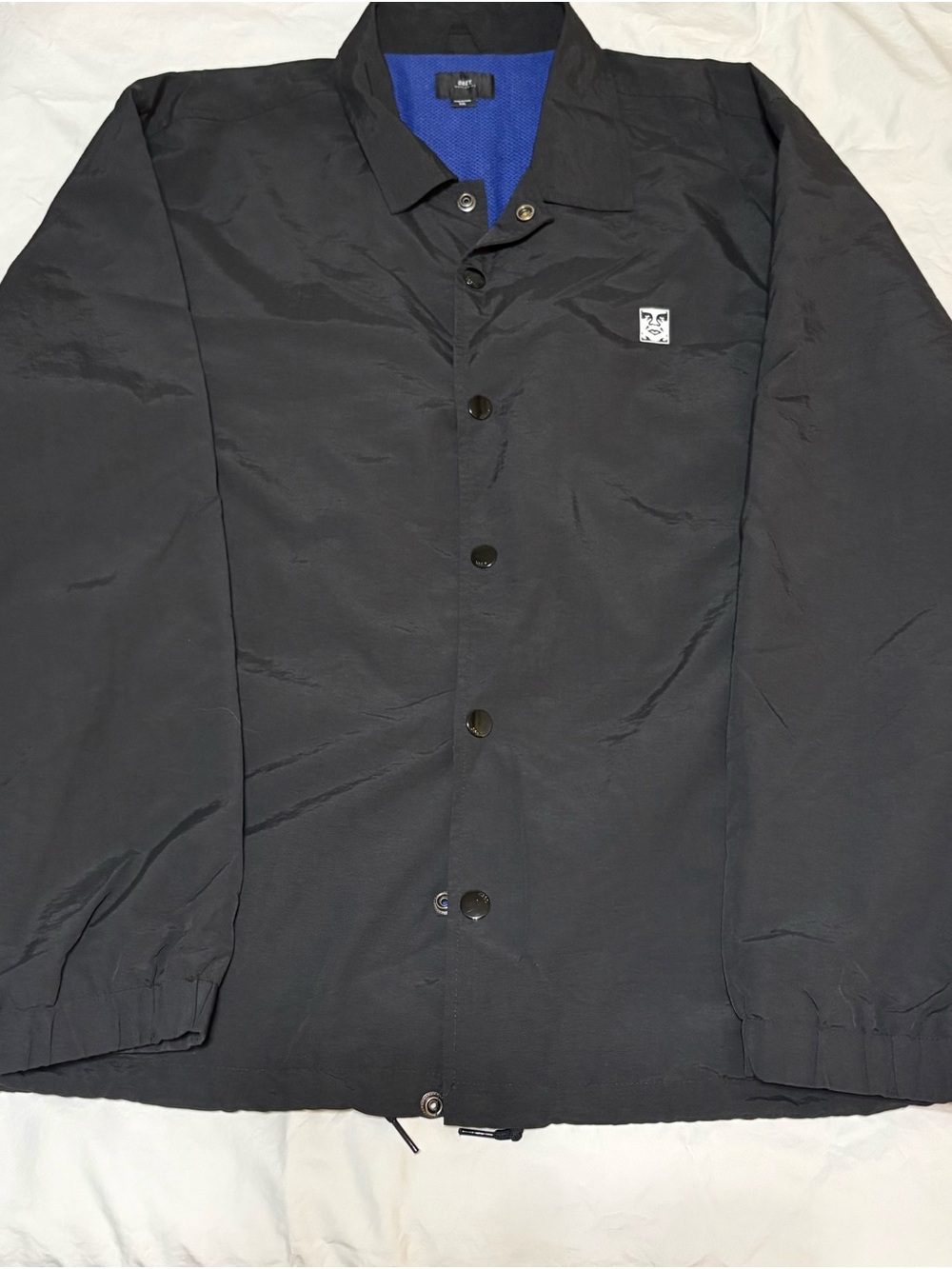 Obey Worldwide Men Sz XXL Black Coaches Jacket